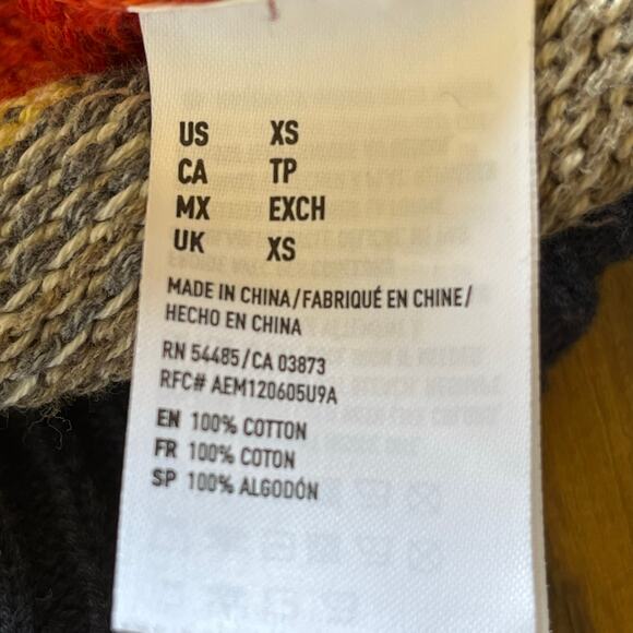 American Eagle Outfitters Aztec Print Exposed Seam Sweater Hoodie Unisex Size XS - Picture 8 of 12